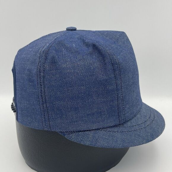 Vintage Denim Short Brim Jean Snapback Hat Cap Rare 1980s Made In The USA - Picture 5 of 11